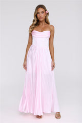 Starlit Kiss Satin Maxi Dress Blush